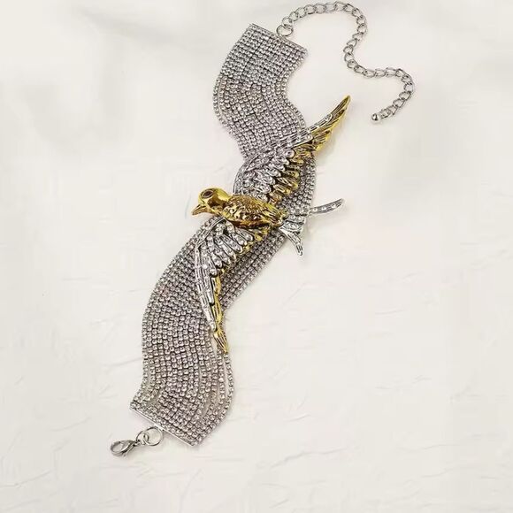 Zara Bird Rhinestone Chocker Necklace - Picture 6 of 17